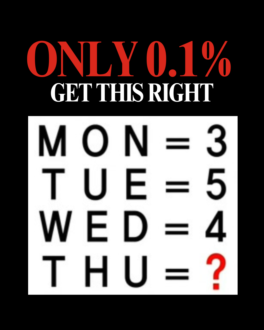 [Brainteaser] ONLY 0.1% GET THIS RIGHT